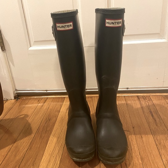 Matte Black Hunter Rain Boots 